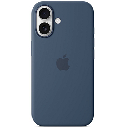 Силиконовый чехол SILICONE CASE MagSafe для iPhone 16 Denim (MagSafe + анимация NFC Clear) c LOGO
