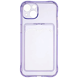 Задняя накладка ZIBELINO Silicone Card Holder Case для  iPhone 13 Pro Max (сиреневый) защита камеры