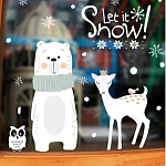 Наклейка пластик интерьерная "Мишка и оленёнок" 60х90 см   5067759