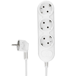 Сетевой удлинитель  3.0м POWER CUBE PC-3-3M, белый, 3 розетки, без выкл., 10А