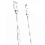 Кабель jack 3.5 <--> Type-C  1.0м XO-NB-R192B, белый