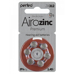 Элемент питания PERFEO ZA10 BL-6 Airozinc Premium (6/60/600)