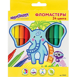 Фломастеры ЮНЛАНДИЯ 24 цвета, ЭКЗОТИКА