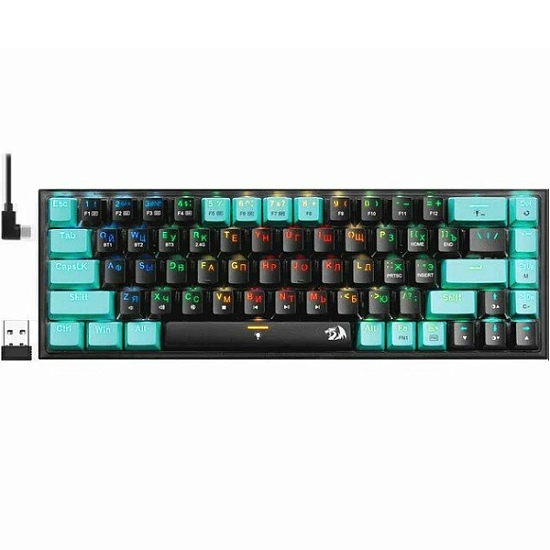 Клавиатура БП REDRAGON Castor Pro, черный/зеленый