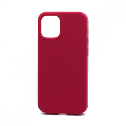 Задняя накладка SILICON CASE для iPhone 12 mini малиновый