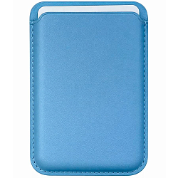 Кошелек для карт iPhone Silicone Wallet MagSafe с лого (№02 Голубой)