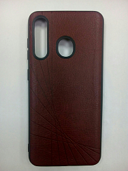 Задняя накладка NONAME для SAMSUNG Galaxy A60, Leather Wave, экокожа, силикон, матовая, коричневая