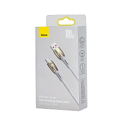 Кабель USB <--> Type-C  2.0м BASEUS Glimmer series Baseus белый, 100W (CADH000602)