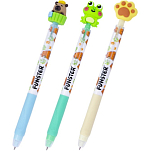 Ручка стираемая с топпером гелевая FUNSTER "CUTE ANIMALS", СИНЯЯ, узел 0,5мм, 144516