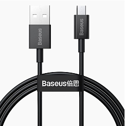 Кабель USB <--> microUSB  1.0м BASEUS Superior Series черный (CAMYS-01)