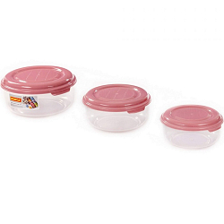 Набор контейнеров Dolcezza №4 (круглые с крышками): №№ 42 (0,5 л), 43 (0,9 л), 44 (1,5 л)