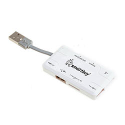 USB-Хаб+Картридер SMARTBUY Combo (SBRH-750-W) White