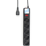 Сетевой удлинитель  3.0м POWER CUBE PC SPG5-B3, черный графит, 5 розеток, 10А, UPS(C14)