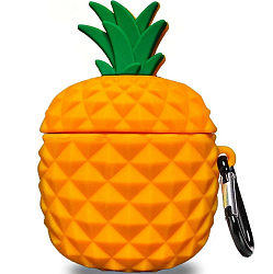 Силиконовый чехол ISA для Airpods 1/2 with ring оранжевый ананас