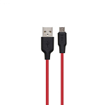 Кабель USB <--> microUSB  0.25м HOCO X21 Plus чёрный, красный