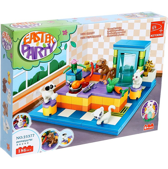 Конструктор KEYIXING Весна. Кухня и зверята», 186 деталей