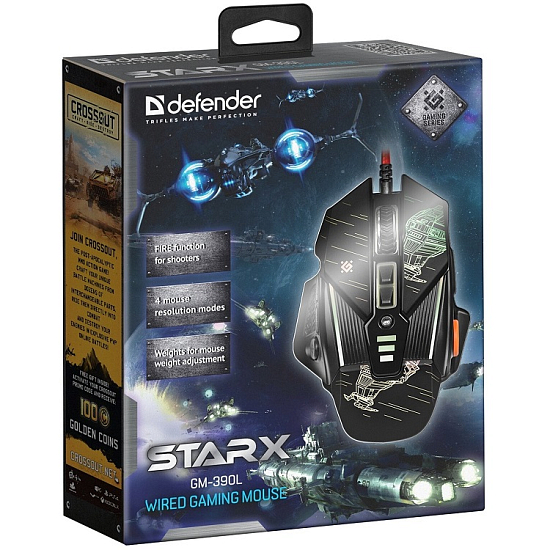 Мышь DEFENDER sTarx GM-390L черная, USB