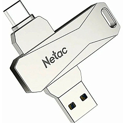 USB 32Gb Netac U782C Dual, USB + TypeC, серебро 3.0