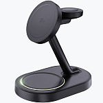 Зарядная станция 3в1 DEPPA Qi2 MageSafe Neo GALAXY, 23Вт, черная (23168)