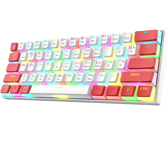 Клавиатура JETACCESS PANTEON T2 PRO RS  White-Red (76)