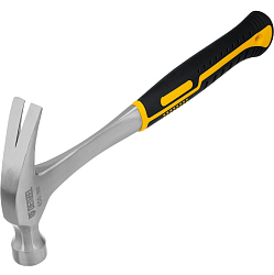 Молоток-гвоздодер DENZEL 450 г, цельнометаллический, двухкомпонентная  рукоятка // 10423