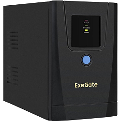 Источник бесперибойного питания ExeGate SpecialPro UNB-650.LED.AVR.1SH.2C13 <650VA/360W, LED, AVR, 1*Schuko+2*C13, металлический корпус, Black>