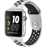 Силиконовый ремешок NIKE BAND 42/44/45/49mm, № 01_белый & черный