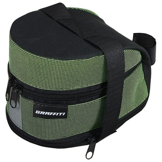 Велосумка под седло Graffiti, большая, цвет зелёный