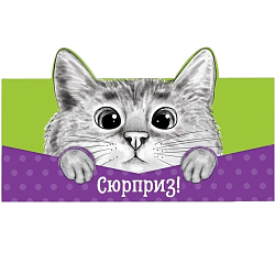 Конверт для денег фигурный «Кот», 17.5 х 8 см 4167092