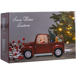 Светодиодная фигура «Машина с эльфами» 28.5×17.5×12 см, пластик, от батареек ААх3, USB, свечение тёплое белое