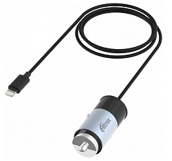 Авто ЗУ 1USB 3.1A RITMIX RM-5240AP Gunshell, Lightning, черный