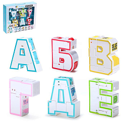 Набор роботов «Алфавит», трансформируется, свет/звук, собираются в 1 робота