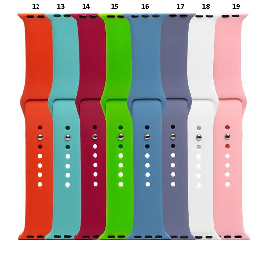 Силиконовый ремешок для Apple Watch 42/44mm Silicon (МИКС)