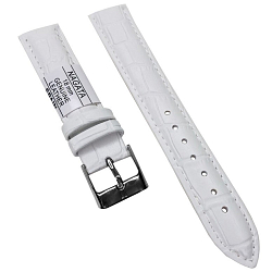 Кожаный ремешок NAGATA 22 мм белый гладкий