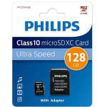 Micro SD 128Gb PHILIPS Class 10 + адаптер SD