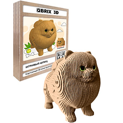 Картонный 3D конструктор QBRIX Игривый шпиц