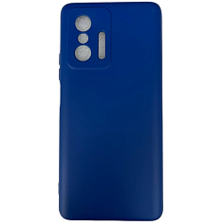 Силиконовый чехол DF для Xiaomi 11T/11T Pro DF xiOriginal-25 (blue) с микрофиброй
