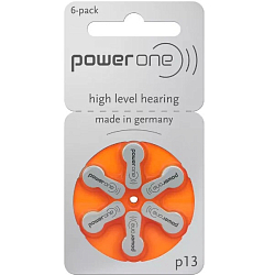 Элемент питания PowerOne ZA13 BL-6 Evolution Zinc Air (6/60/300)