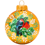 Шар "Красногрудые снегири", 80мм, в подарочной упаковке КУ-80-224049