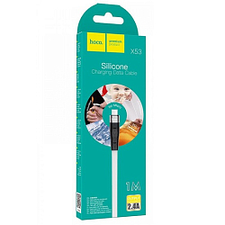 Кабель USB <--> microUSB  1.0м HOCO X53 плоский, белый