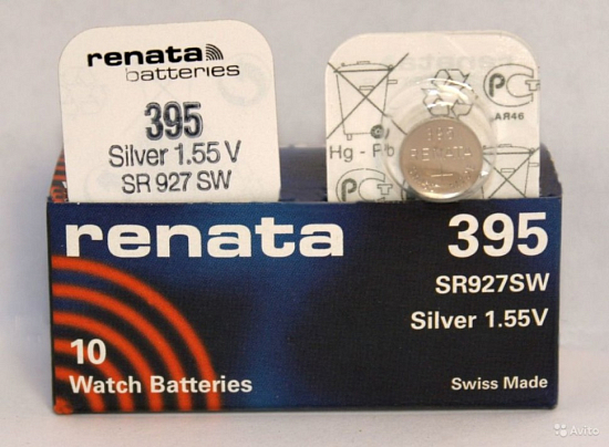 Элемент питания RENATA AG07 (R399) (SR927W)