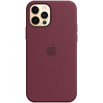 Силиконовый чехол SILICONE CASE для iPhone 12/12 Pro Plum (MagSafe + анимация NFC) c LOGO