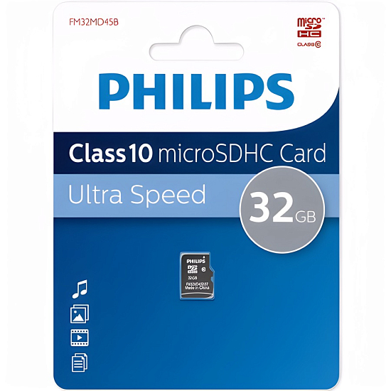 Micro SD 32Gb PHILIPS Class 10