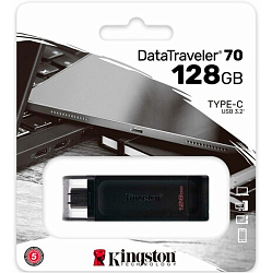 USB 128Gb Kingston DataTraveler DT70, черный, USB Type-C 3.2