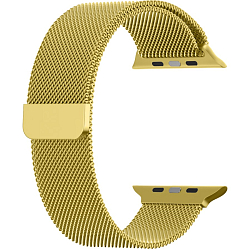 Металлический ремешок ISA для Apple Watch Milanese loop желтое золото