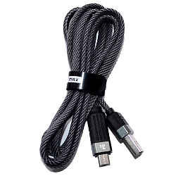 Кабель USB <--> microUSB 1.0м REMAX RC-C083 плоский в коробке, чёрный