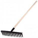 Грабли стальные, 1300 мм, 14 витых зубьев, деревянный черенок// Сибртех 61768