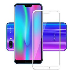 Противоударное стекло 5D NONAME для HUAWEI Honor 10 белое, в техпаке