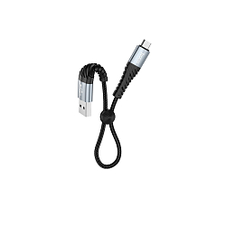 Кабель USB <--> microUSB  0.25м HOCO X38 Cool нейлон, черный