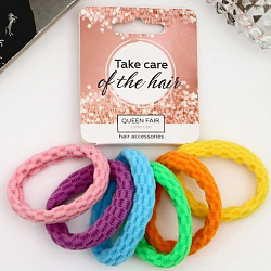 Резинка для волос "Махрушка" (набор 6 шт) стиль колор, 3 см, микс   10067589